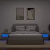 2 db betonszürke éjjeliszekrény LED-fényekkel 50x40x45 cm