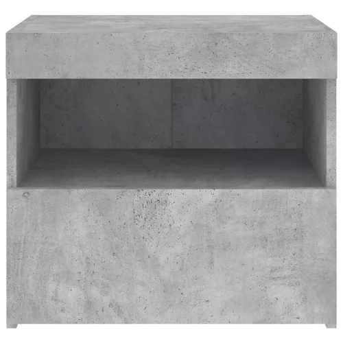 2 db betonszürke éjjeliszekrény LED-fényekkel 50x40x45 cm