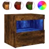 2 db sonoma tölgy éjjeliszekrény LED-fényekkel 50x40x45 cm