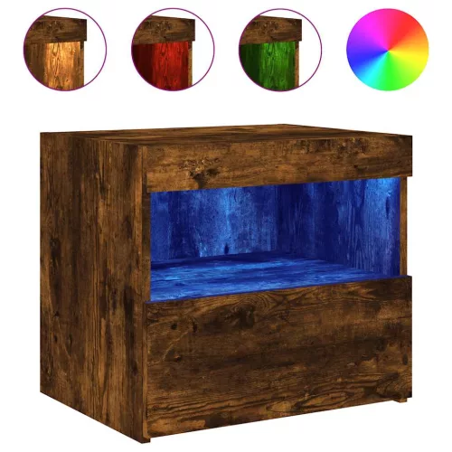 2 db sonoma tölgy éjjeliszekrény LED-fényekkel 50x40x45 cm