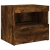 2 db sonoma tölgy éjjeliszekrény LED-fényekkel 50x40x45 cm