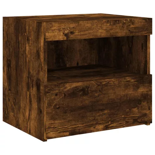 2 db sonoma tölgy éjjeliszekrény LED-fényekkel 50x40x45 cm