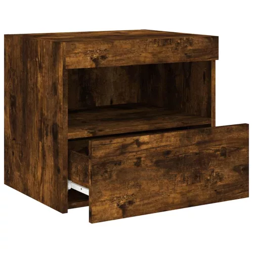 2 db sonoma tölgy éjjeliszekrény LED-fényekkel 50x40x45 cm