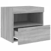 2 db szürke sonoma színű éjjeliszekrény LED-ekkel 50x40x45 cm