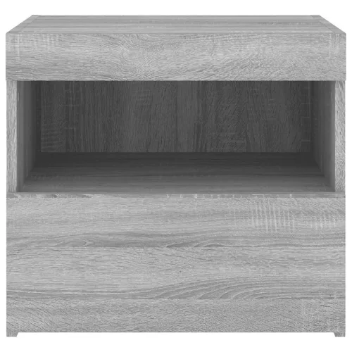 2 db szürke sonoma színű éjjeliszekrény LED-ekkel 50x40x45 cm