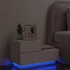 Fehér éjjeliszekrény LED-világítással 70 x 36 x 40,5 cm