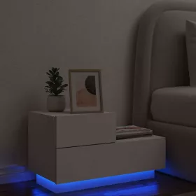   Fehér éjjeliszekrény LED-világítással 70 x 36 x 40,5 cm