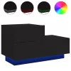 Fekete éjjeliszekrény LED-világítással 70 x 36 x 40,5 cm