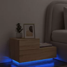   Sonoma tölgy színű éjjeliszekrény LED-ekkel 70 x 36 x 40,5 cm