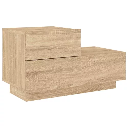 Sonoma tölgy színű éjjeliszekrény LED-ekkel 70 x 36 x 40,5 cm