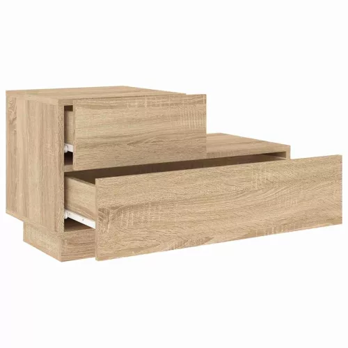 Sonoma tölgy színű éjjeliszekrény LED-ekkel 70 x 36 x 40,5 cm