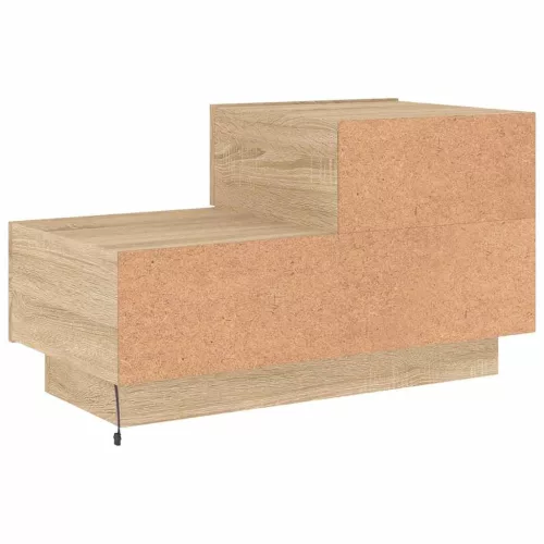 Sonoma tölgy színű éjjeliszekrény LED-ekkel 70 x 36 x 40,5 cm