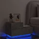 Betonszürke éjjeliszekrény LED-fényekkel 70x36x40,5 cm