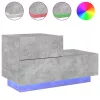 Betonszürke éjjeliszekrény LED-fényekkel 70x36x40,5 cm
