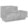 Betonszürke éjjeliszekrény LED-fényekkel 70x36x40,5 cm