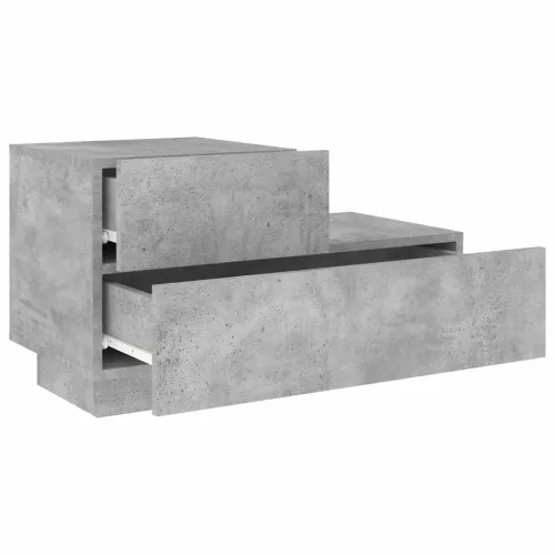 Betonszürke éjjeliszekrény LED-fényekkel 70x36x40,5 cm