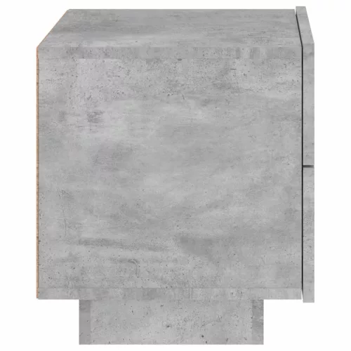 Betonszürke éjjeliszekrény LED-fényekkel 70x36x40,5 cm