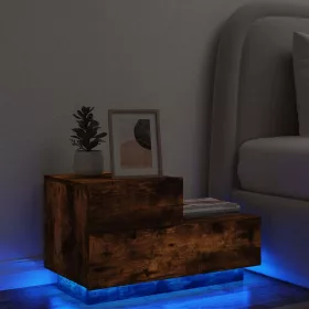   Füstös tölgy színű éjjeliszekrény LED-fényekkel 70x36x40,5 cm