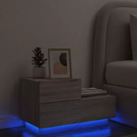   Szürke sonoma éjjeliszekrény LED-világítással 70 x 36 x 40,5 cm