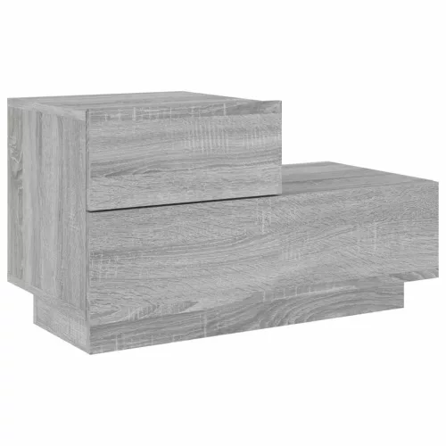 Szürke sonoma éjjeliszekrény LED-világítással 70 x 36 x 40,5 cm