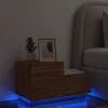 Barna tölgyszínű éjjeliszekrény LED-világítással 70x36x40,5 cm