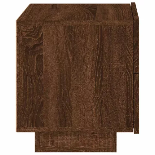 Barna tölgyszínű éjjeliszekrény LED-világítással 70x36x40,5 cm