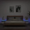 2 db fehér műfa éjjeliszekrény LED-fényekkel 40x39x48,5 cm