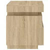 Sonoma tölgy színű éjjeliszekrény LED-ekkel 40 x 39 x 48,5 cm
