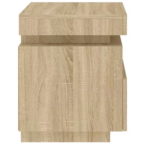 Sonoma tölgy színű éjjeliszekrény LED-ekkel 40 x 39 x 48,5 cm