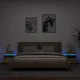 2 db sonoma tölgy éjjeliszekrény LED-fényekkel 40x39x48,5 cm