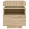 2 db sonoma tölgy éjjeliszekrény LED-fényekkel 40x39x48,5 cm