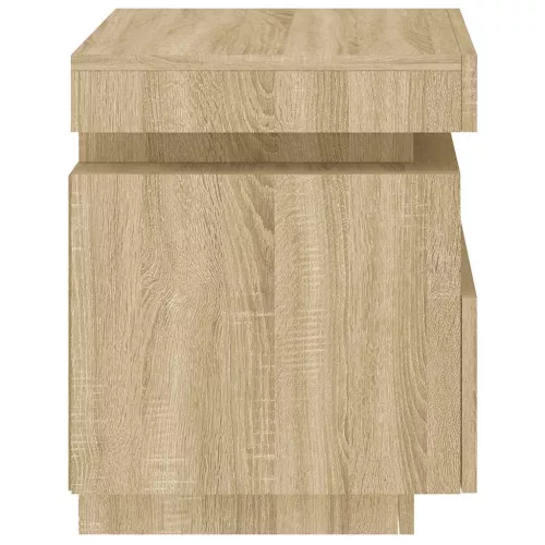 2 db sonoma tölgy éjjeliszekrény LED-fényekkel 40x39x48,5 cm