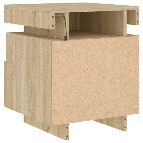 2 db sonoma tölgy éjjeliszekrény LED-fényekkel 40x39x48,5 cm