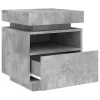 Betonszürke éjjeliszekrény LED-fényekkel 40x39x48,5 cm