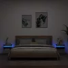 2 db betonszürke éjjeliszekrény LED-fényekkel 40x39x48,5 cm