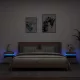 2 db betonszürke éjjeliszekrény LED-fényekkel 40x39x48,5 cm
