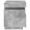 2 db betonszürke éjjeliszekrény LED-fényekkel 40x39x48,5 cm