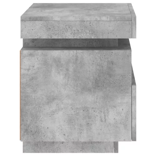 2 db betonszürke éjjeliszekrény LED-fényekkel 40x39x48,5 cm