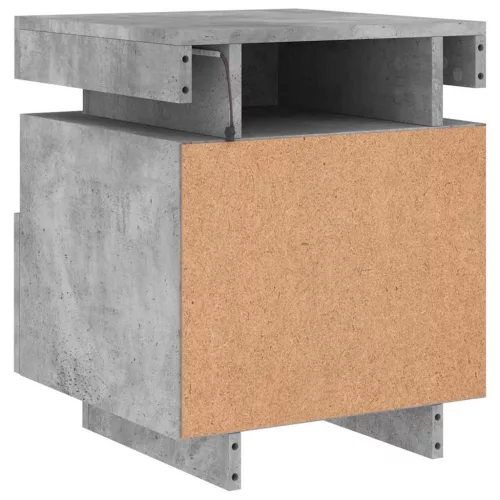 2 db betonszürke éjjeliszekrény LED-fényekkel 40x39x48,5 cm