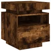 Füstös tölgy színű éjjeliszekrény LED-fényekkel 40x39x48,5 cm