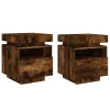 2 db sonoma tölgy éjjeliszekrény LED-fényekkel 40x39x48,5 cm