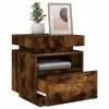 2 db sonoma tölgy éjjeliszekrény LED-fényekkel 40x39x48,5 cm