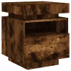 2 db sonoma tölgy éjjeliszekrény LED-fényekkel 40x39x48,5 cm