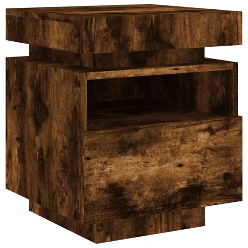 2 db sonoma tölgy éjjeliszekrény LED-fényekkel 40x39x48,5 cm