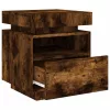 2 db sonoma tölgy éjjeliszekrény LED-fényekkel 40x39x48,5 cm