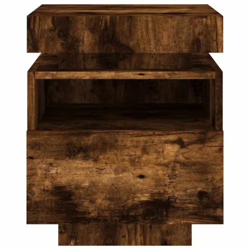 2 db sonoma tölgy éjjeliszekrény LED-fényekkel 40x39x48,5 cm