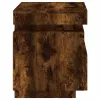 2 db sonoma tölgy éjjeliszekrény LED-fényekkel 40x39x48,5 cm