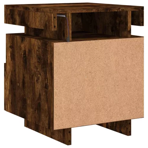 2 db sonoma tölgy éjjeliszekrény LED-fényekkel 40x39x48,5 cm