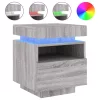 Szürke sonoma éjjeliszekrény LED-világítással 40 x 39 x 48,5 cm