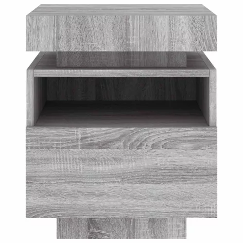 Szürke sonoma éjjeliszekrény LED-világítással 40 x 39 x 48,5 cm